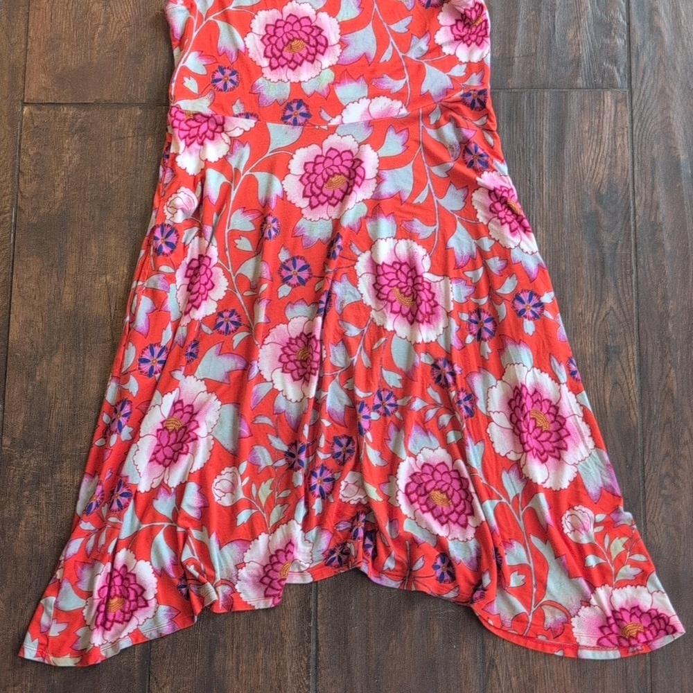 Anthropologie Maeve Cleary Floral Mock Neck Dress Pockets - Women's Large - Picture 8 of 8